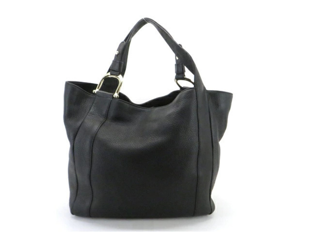 Gucci bag tote black embossed calfskin